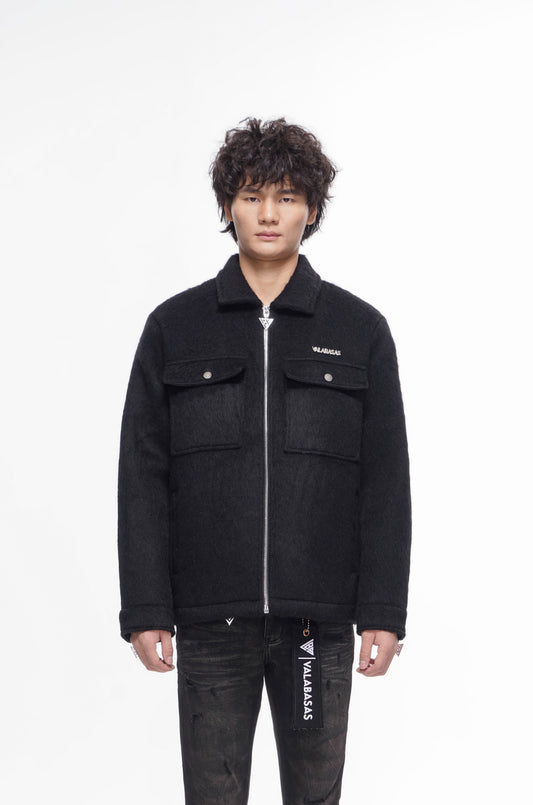 Offset Black Mohair Jacket