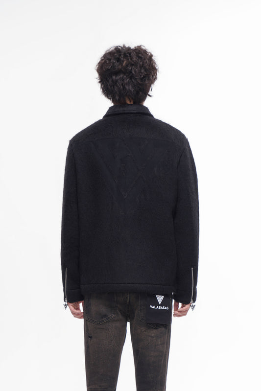 Offset Black Mohair Jacket