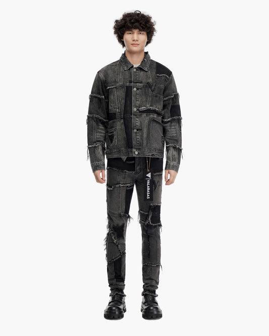 Caelric Black Grey Denim Jacket