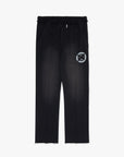 "STAMP" BLACK FRENCH TERRY STRAIGHT PANT