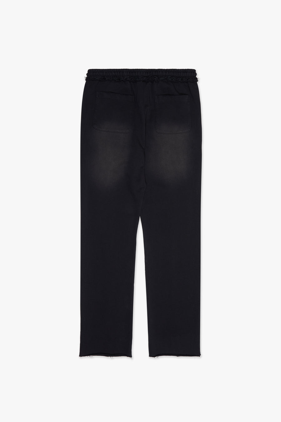 "STAMP" BLACK FRENCH TERRY STRAIGHT PANT