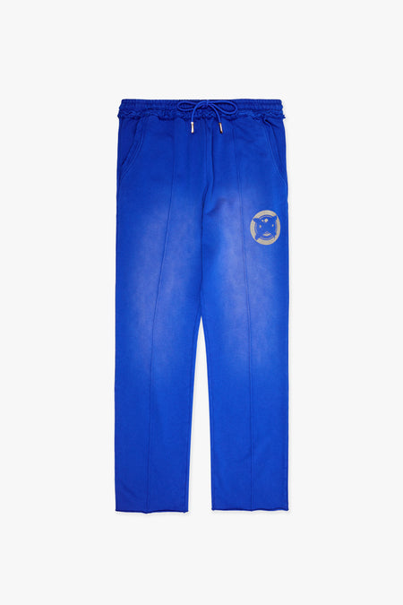 "STAMP" BLUE FRENCH TERRY STRAIGHT PANT