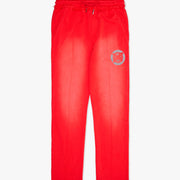 "STAMP" RED FRENCH TERRY STRAIGHT PANT