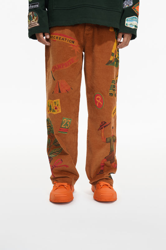 Trailway Corduroy Orange Straight Pants