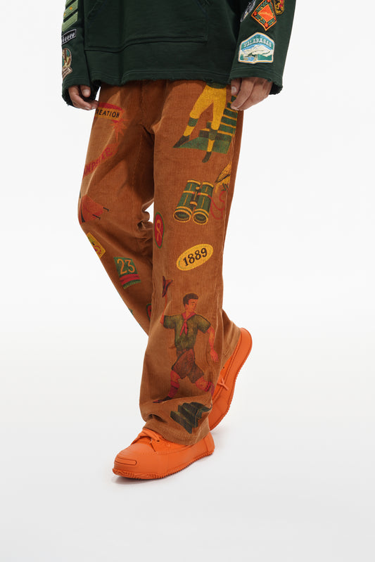 Trailway Corduroy Orange Straight Pants