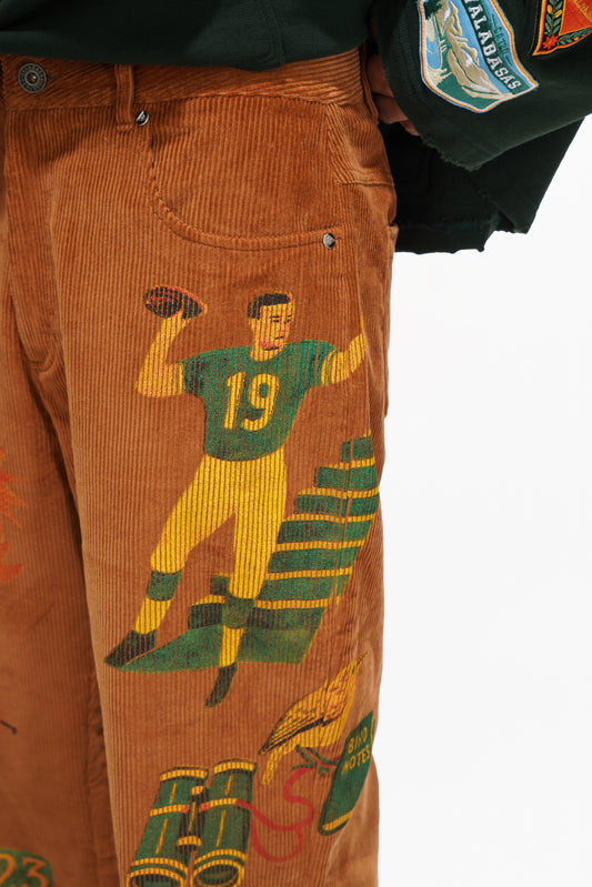 Trailway Corduroy Orange Straight Pants