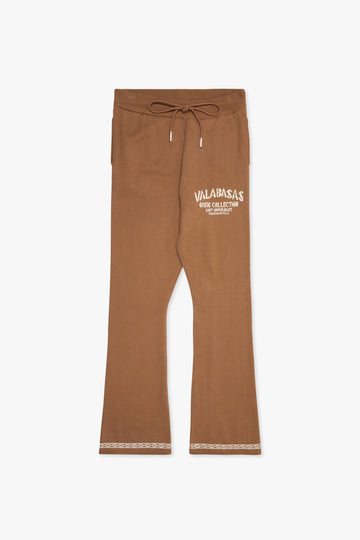 "Lost In" Brown Stacked Pants