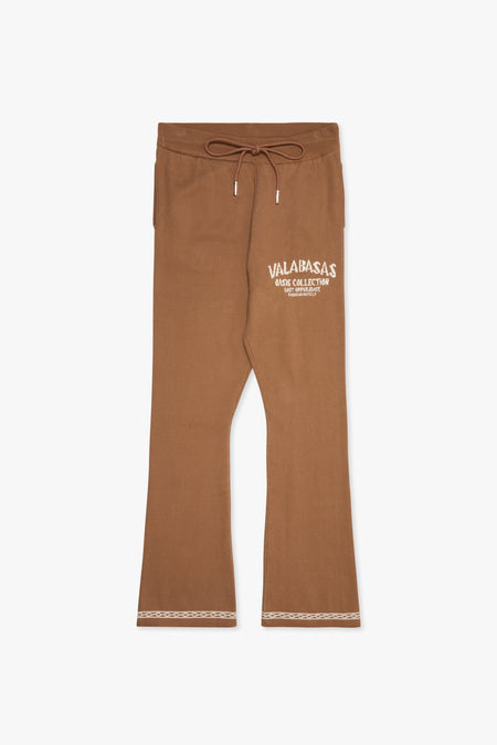 "Lost In" Brown Stacked Pants