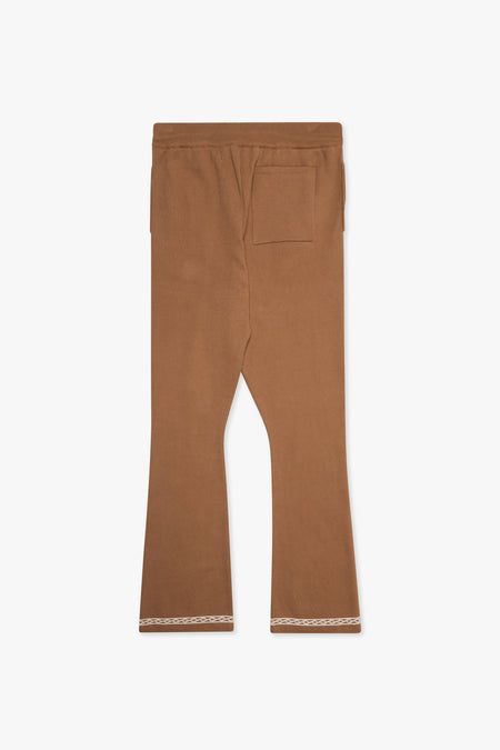 "Lost In" Brown Stacked Pants