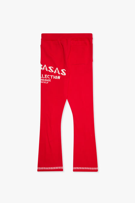 "Lost In" Red Stacked Pants