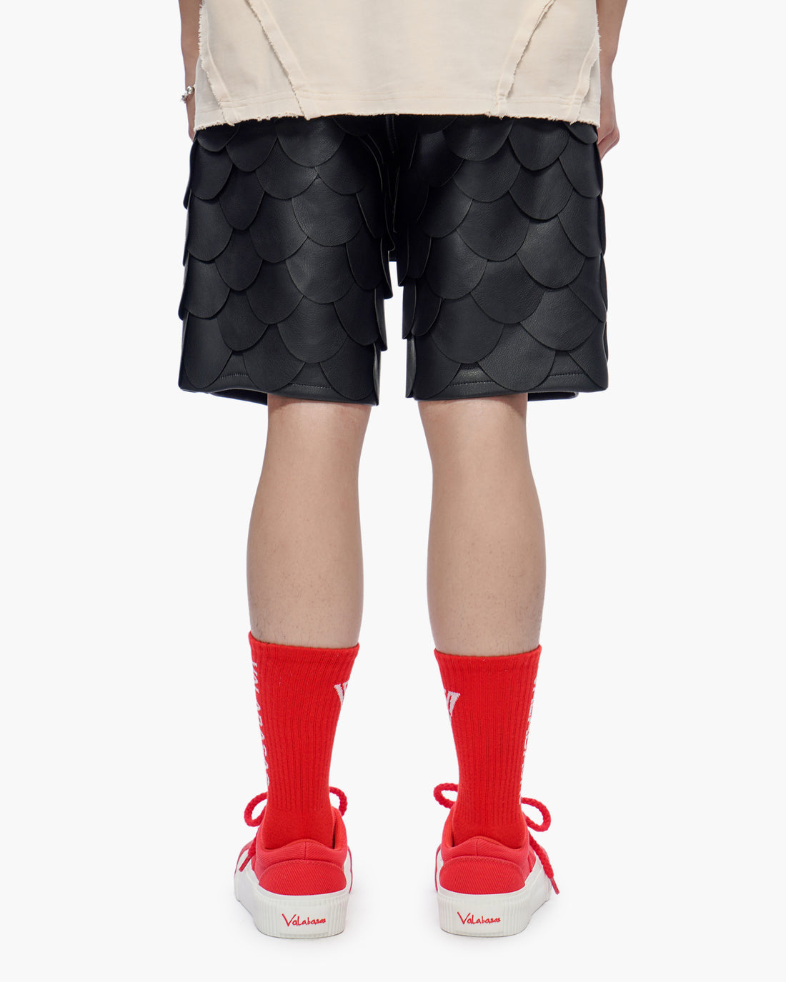 Dragon Scales Leather Shorts Black