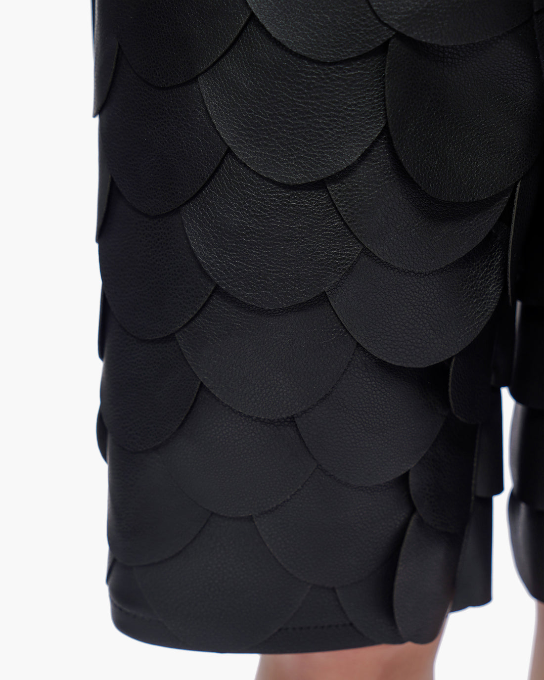 Dragon Scales Leather Shorts Black