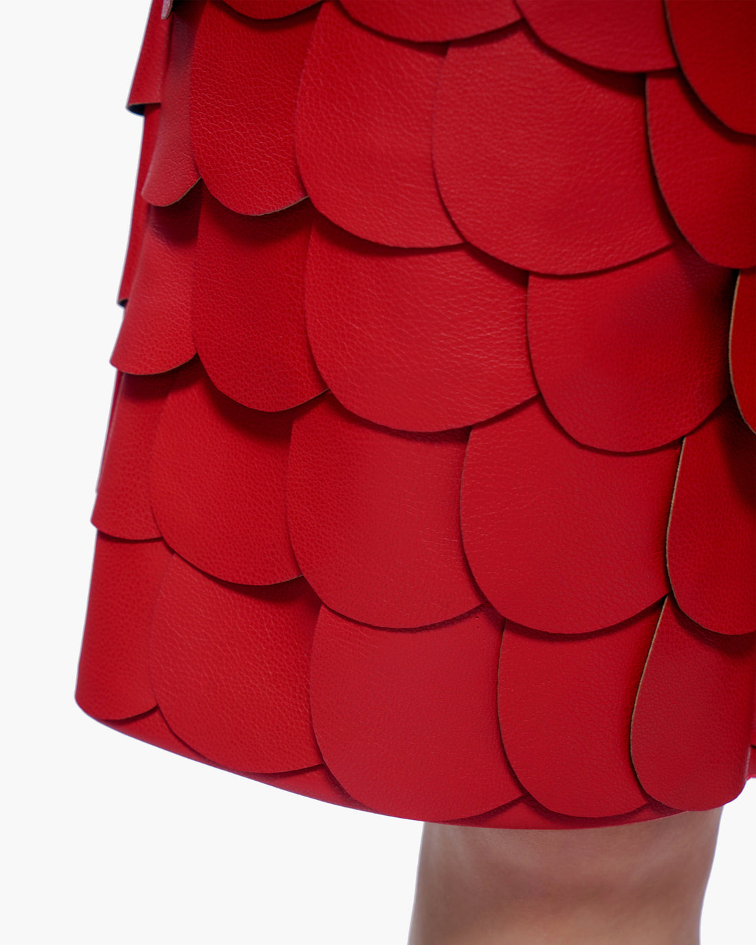 Dragon Scales Leather Shorts Red