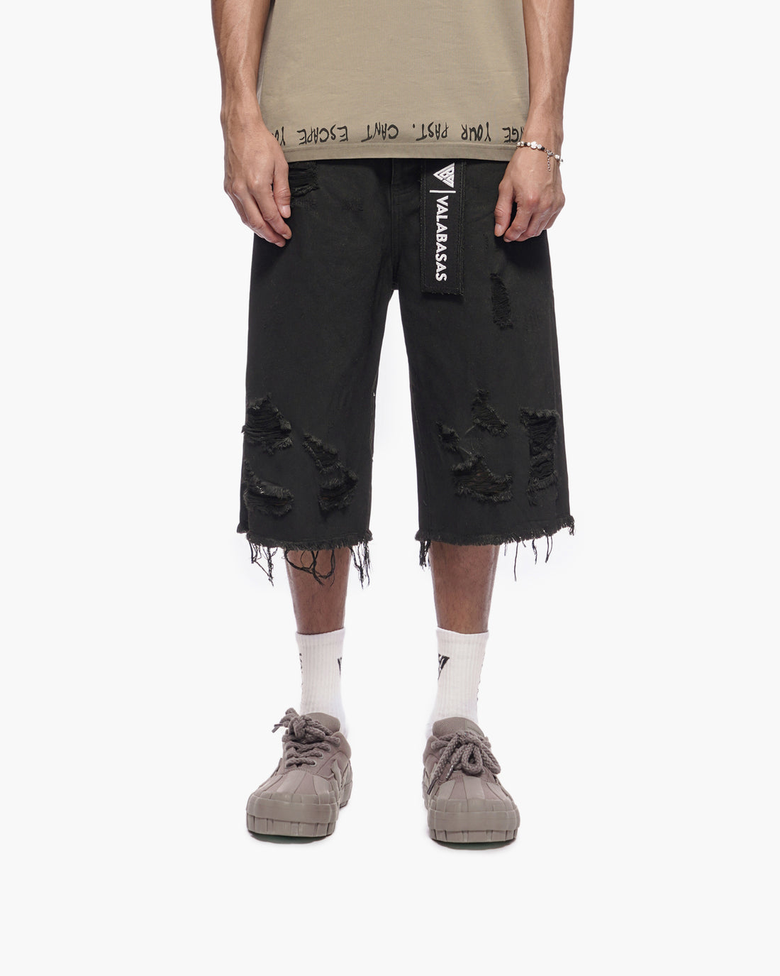 Snapped Black Washed Jorts