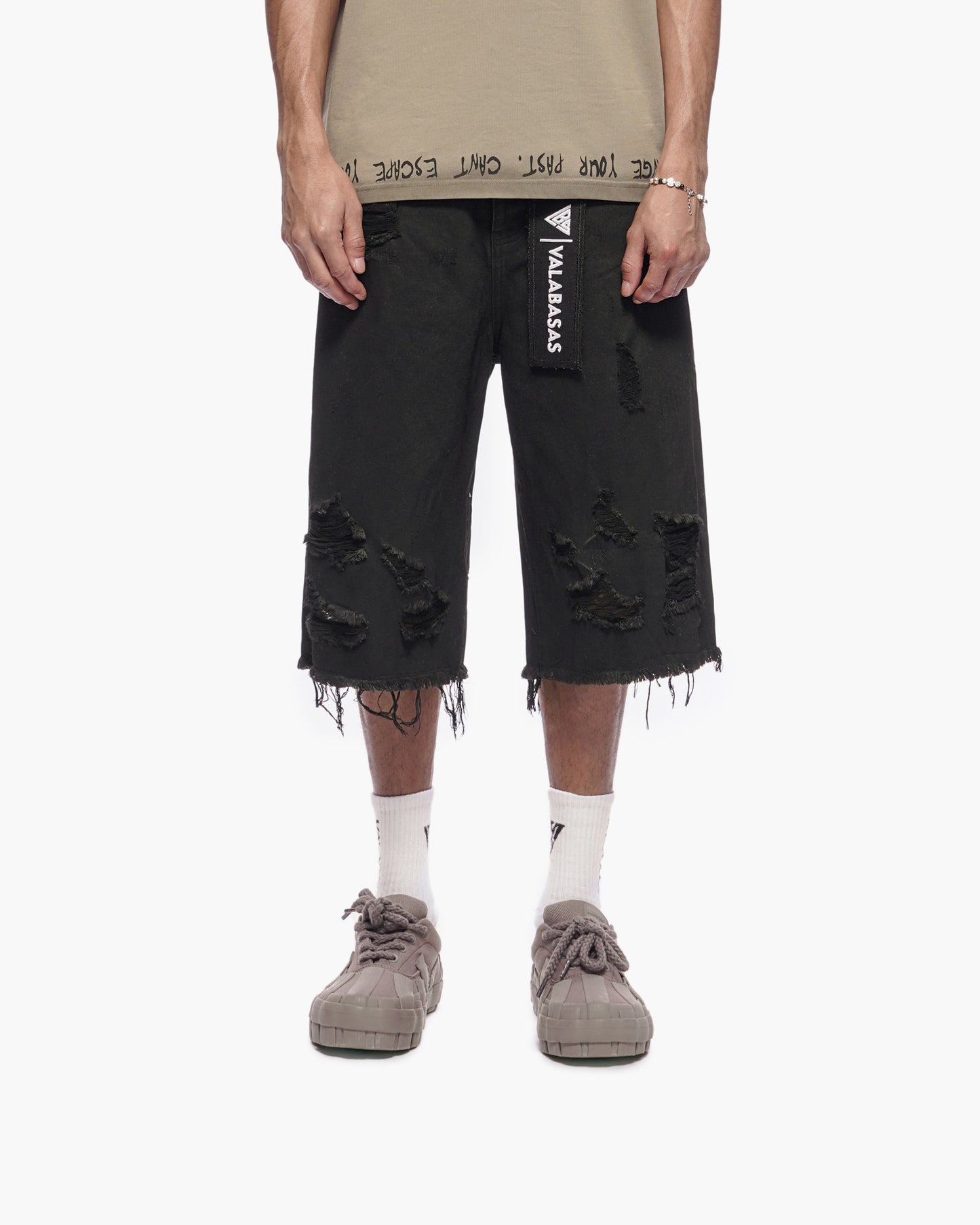 Snapped Black Washed Jorts