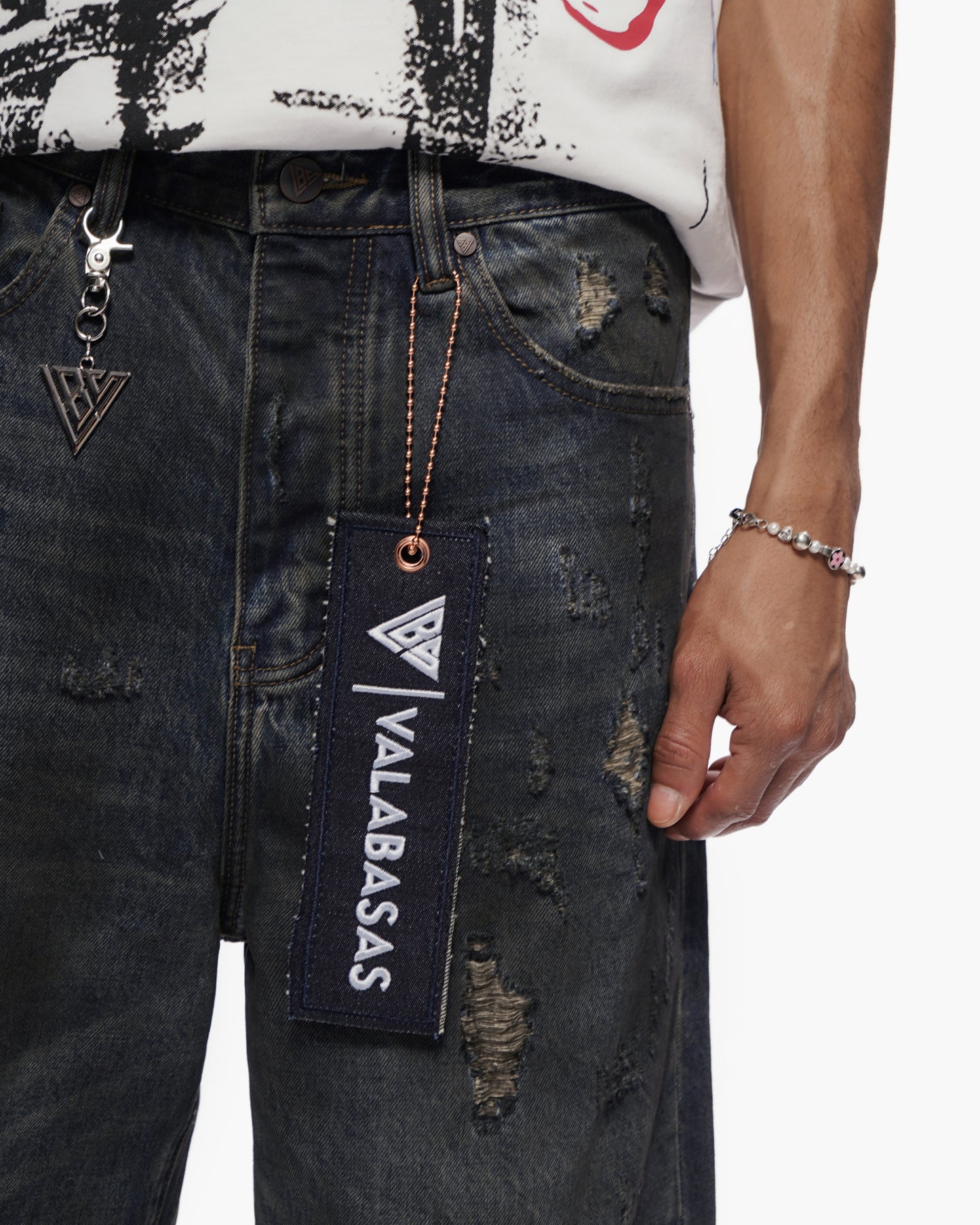 Snapped Dark Dirty Blue Jorts