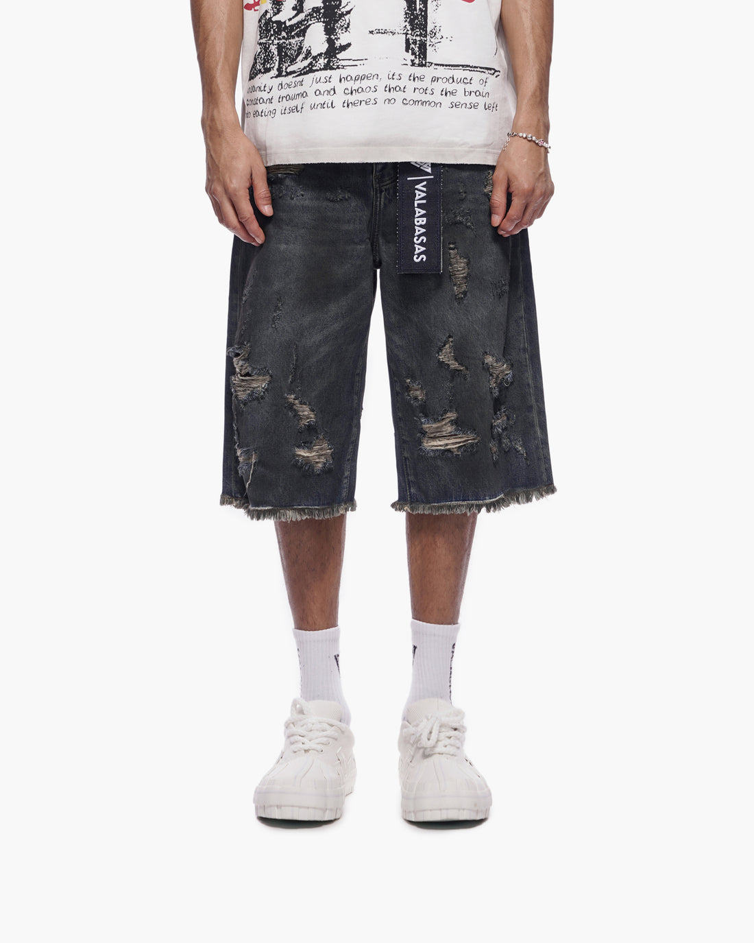 Snapped Dark Dirty Blue Jorts