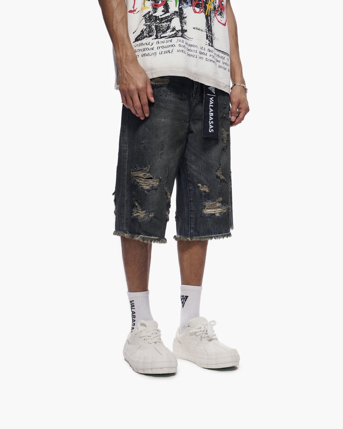 Snapped Dark Dirty Blue Jorts