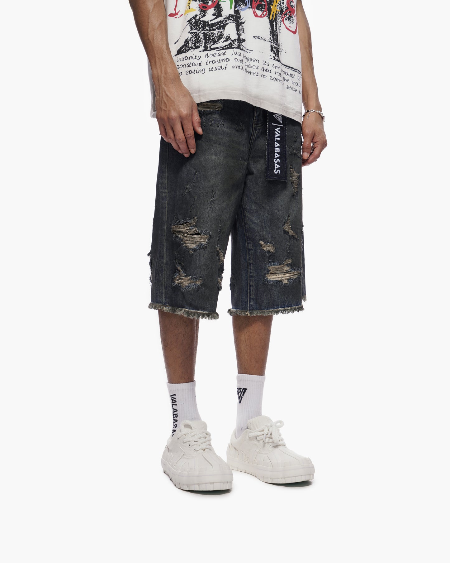 Snapped Dark Dirty Blue Jorts