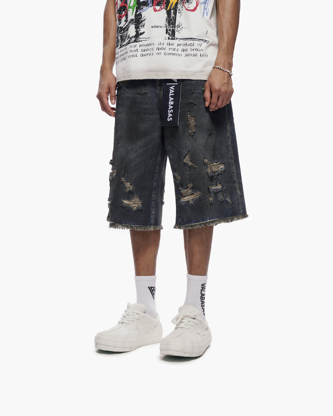 Snapped Dark Dirty Blue Jorts