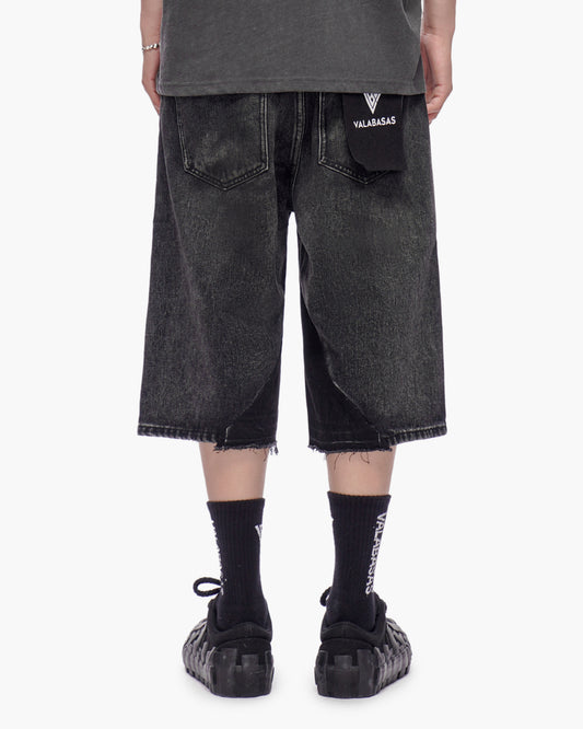 VALABASAS Wire Jorts Grey Wash back full-length view