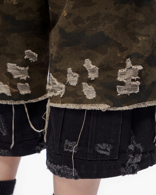 Plunder Jorts Dark Green Camo