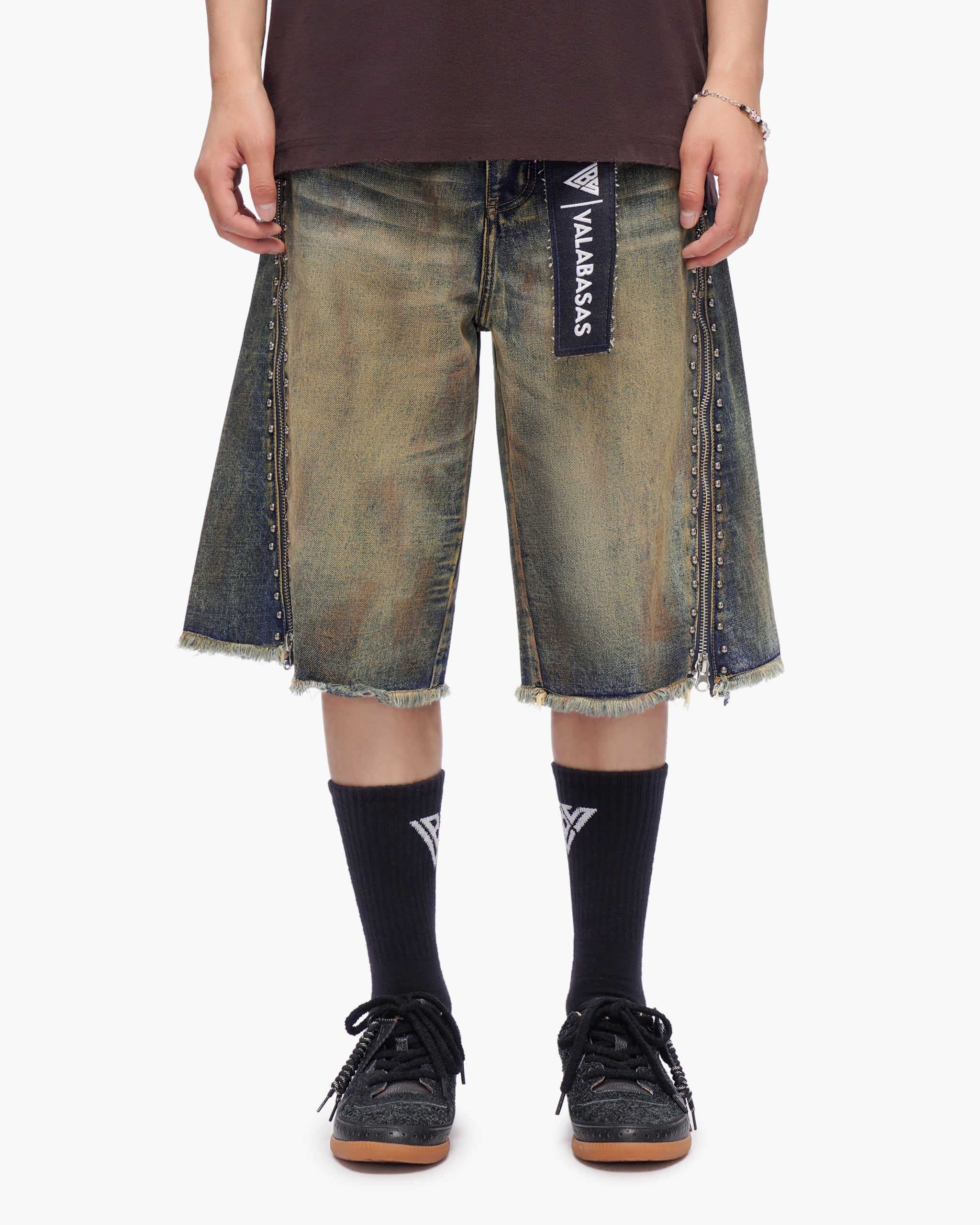 VALABASAS Chosen Jorts Dark Blue Vintage front full-length view