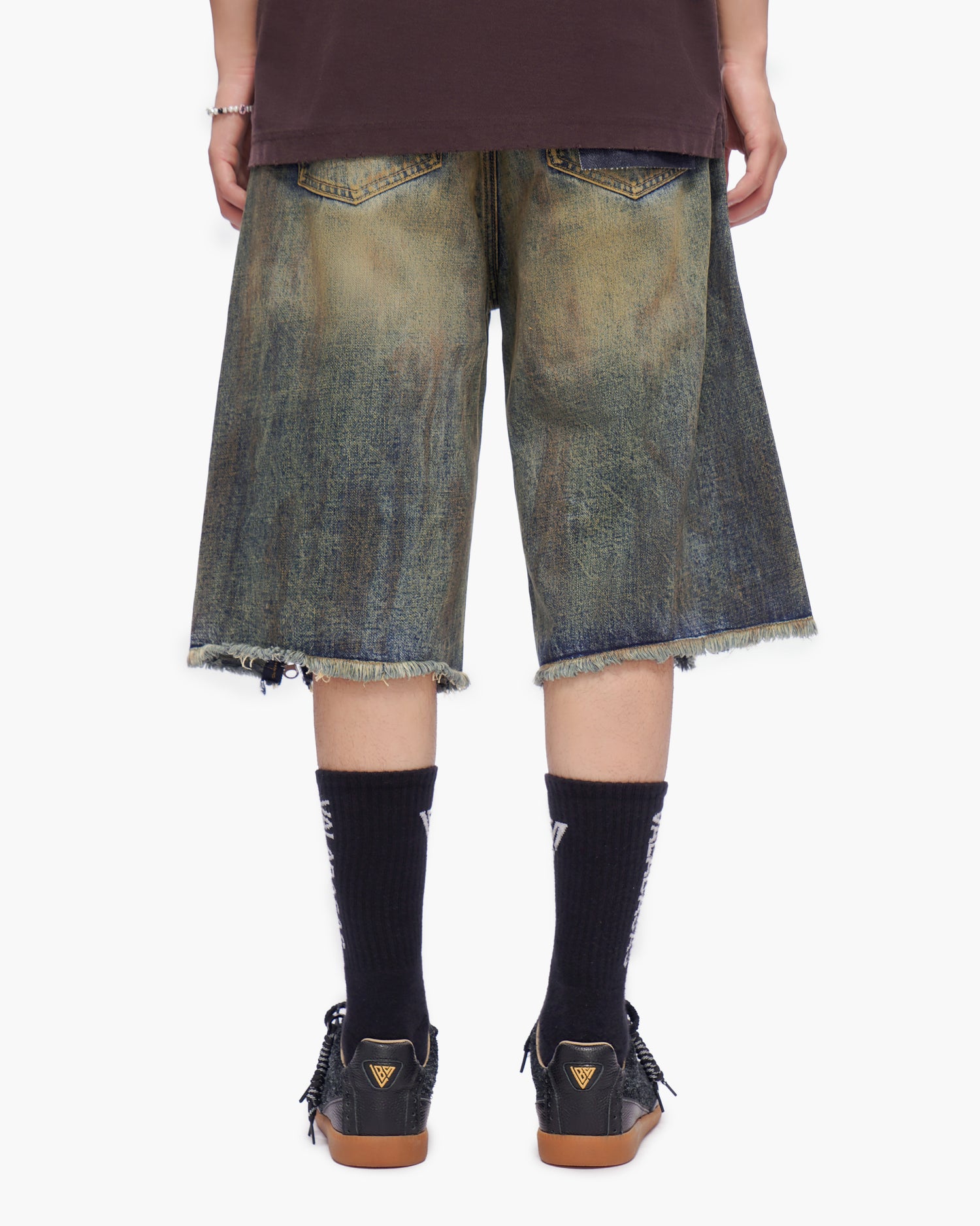 VALABASAS Chosen Jorts Dark Blue Vintage back full-length view
