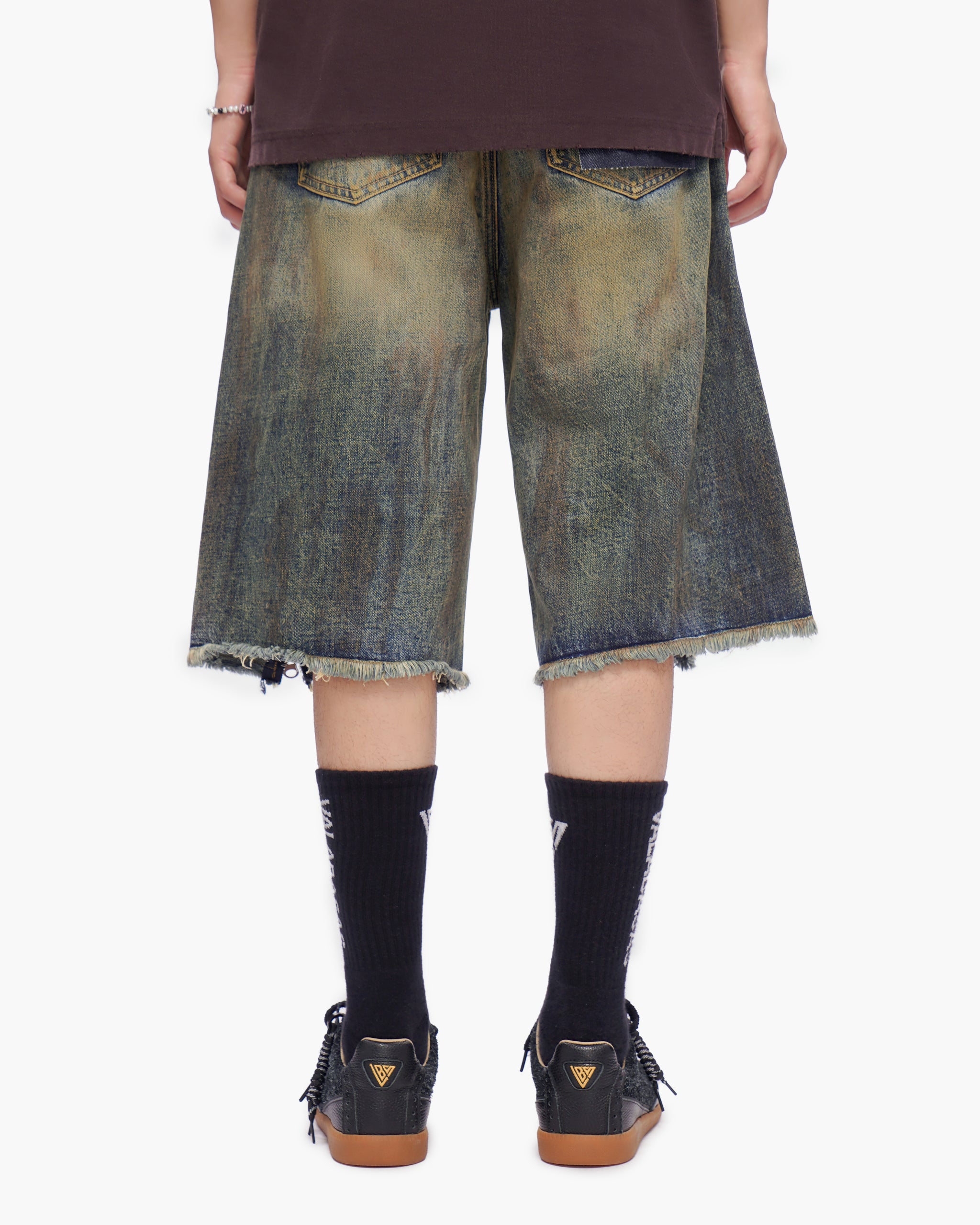 VALABASAS Chosen Jorts Dark Blue Vintage back full-length view