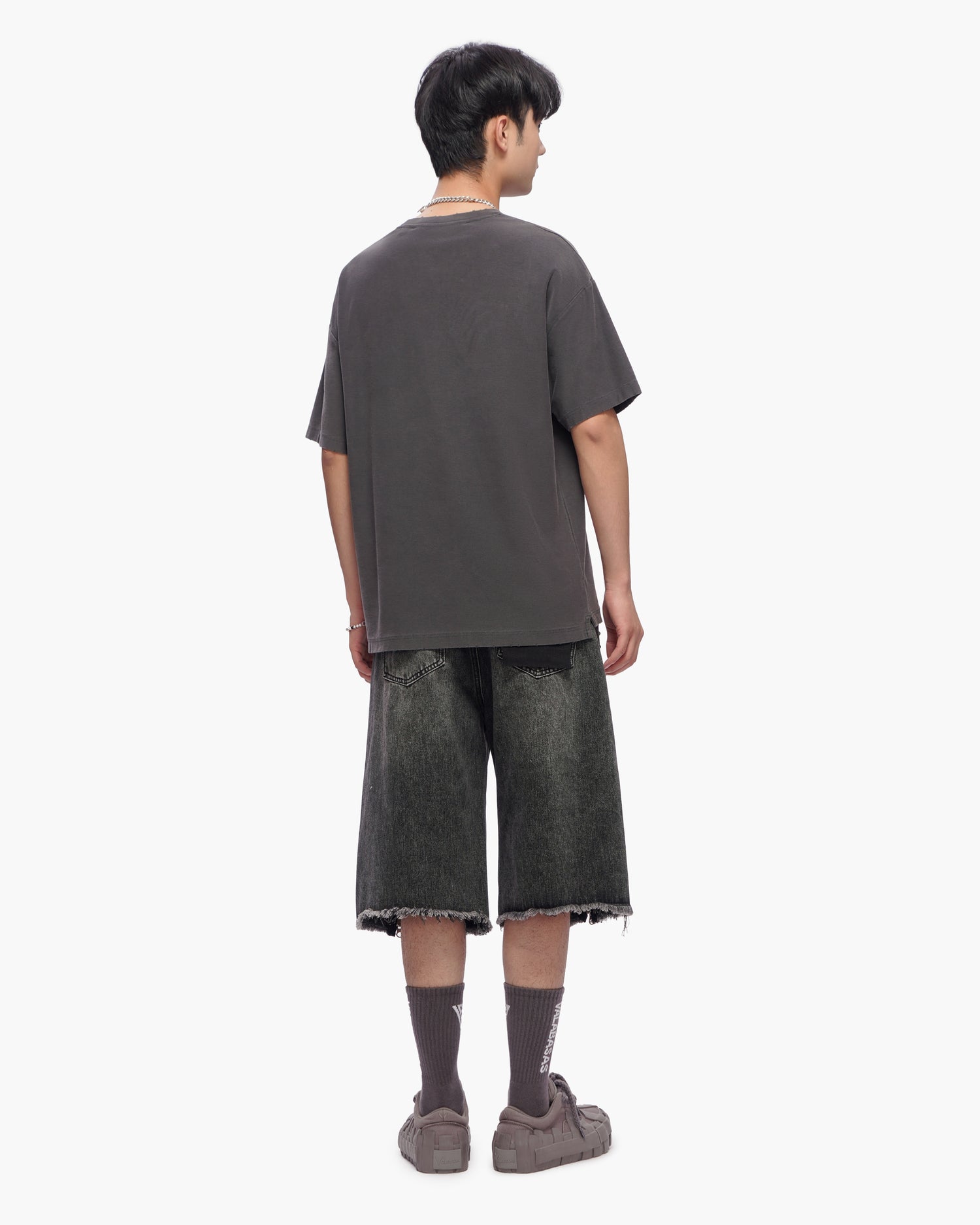 VALABASAS Chosen Jorts Grey Wash back full-body view