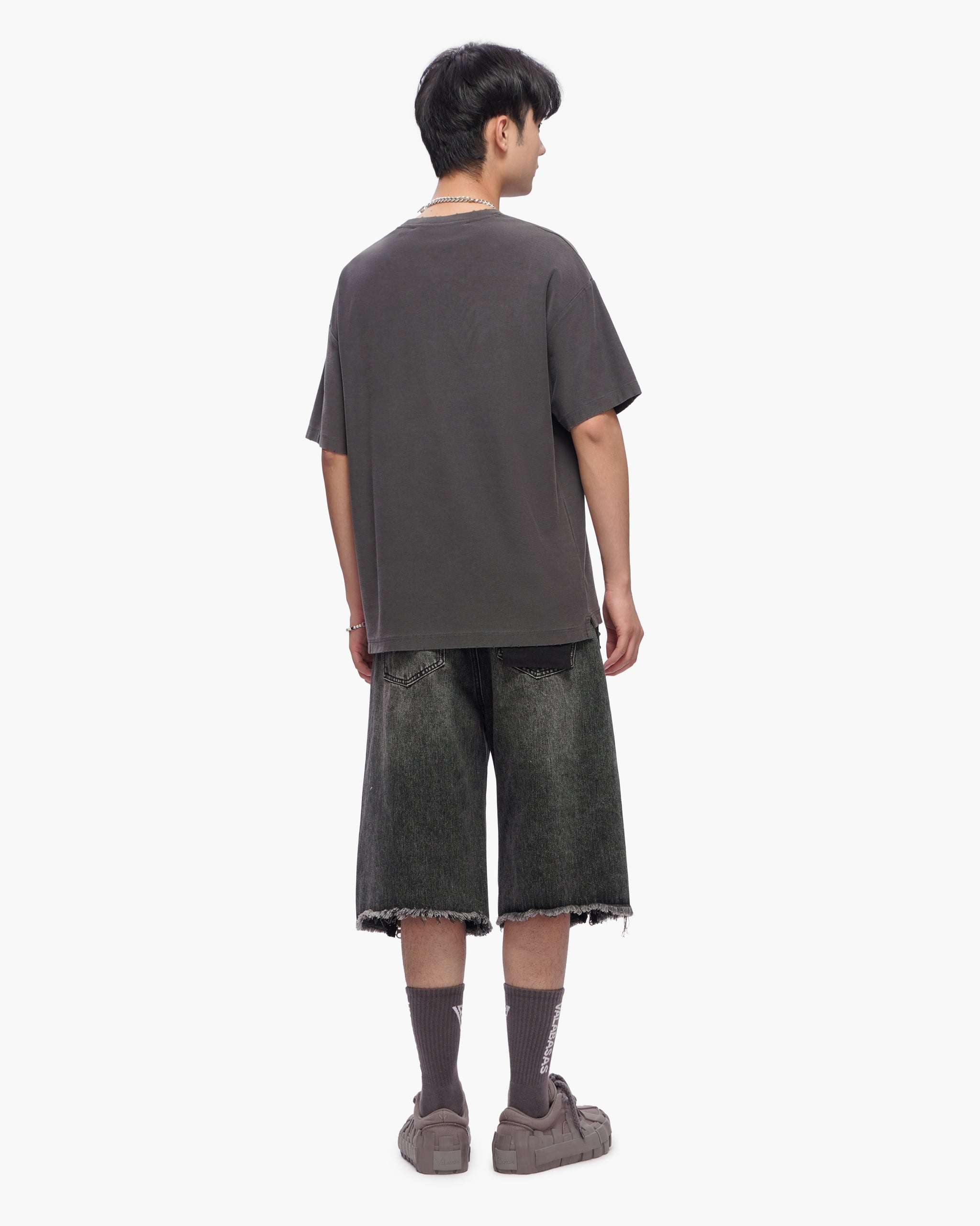 VALABASAS Chosen Jorts Grey Wash back full-body view