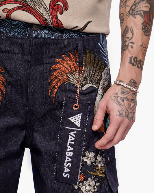 Graviku Baggy Cargo Jorts Indigo