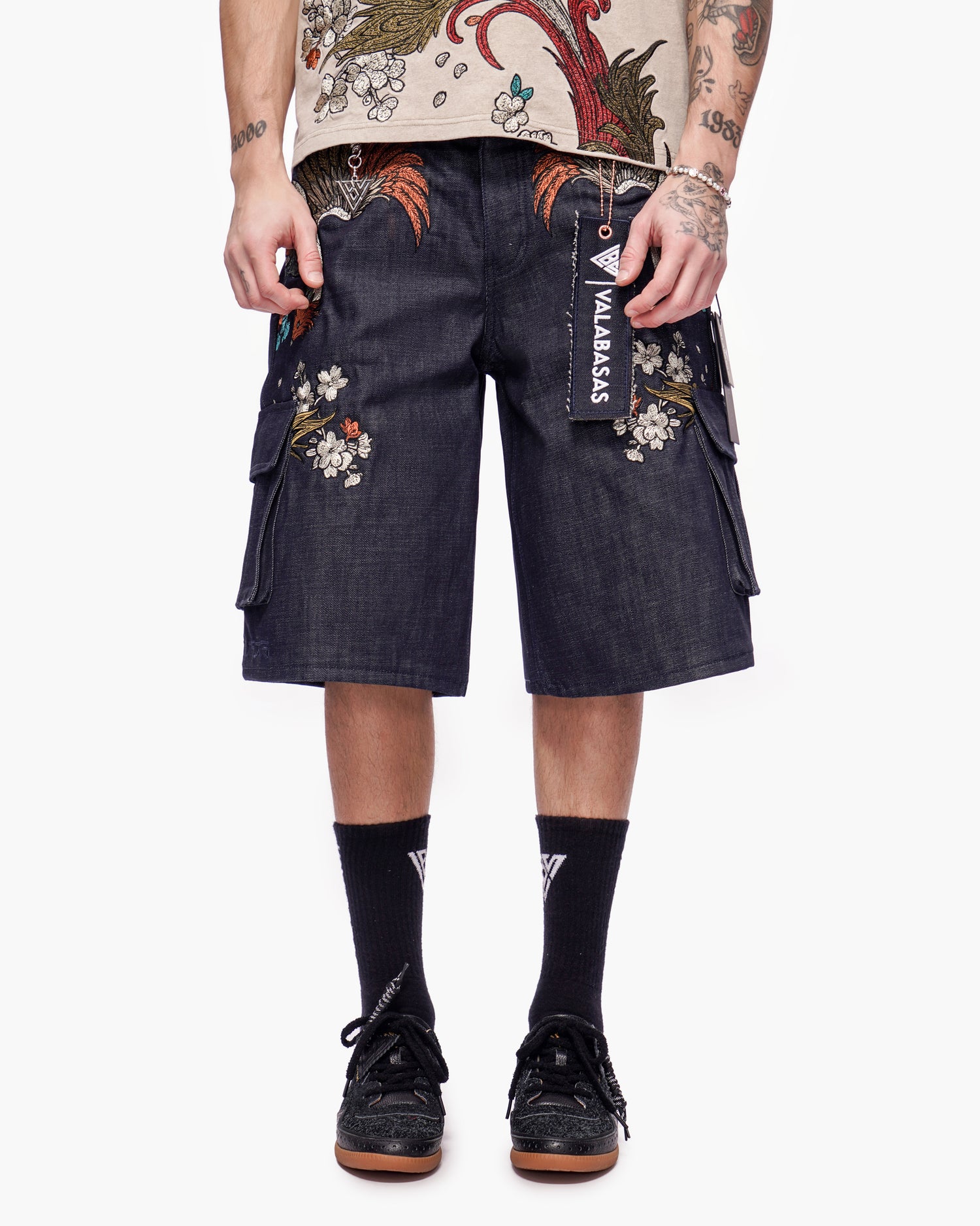 Graviku Baggy Cargo Jorts Indigo