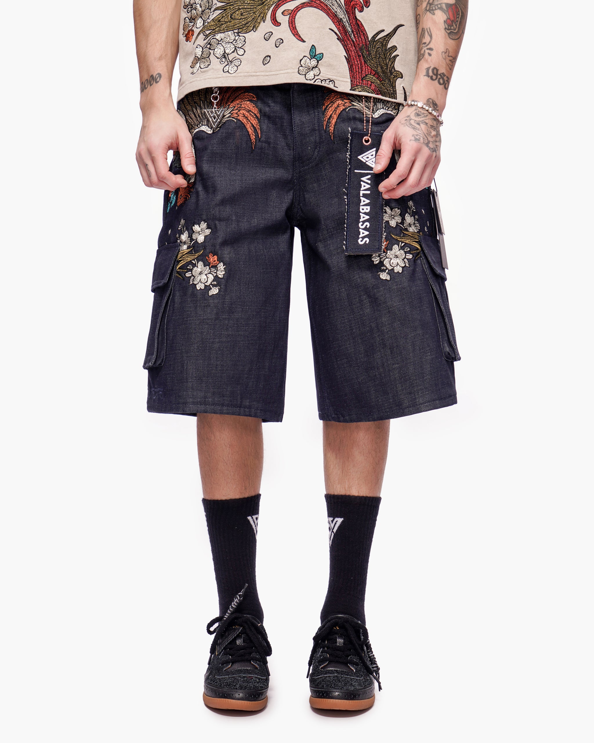 Graviku Baggy Cargo Jorts Indigo