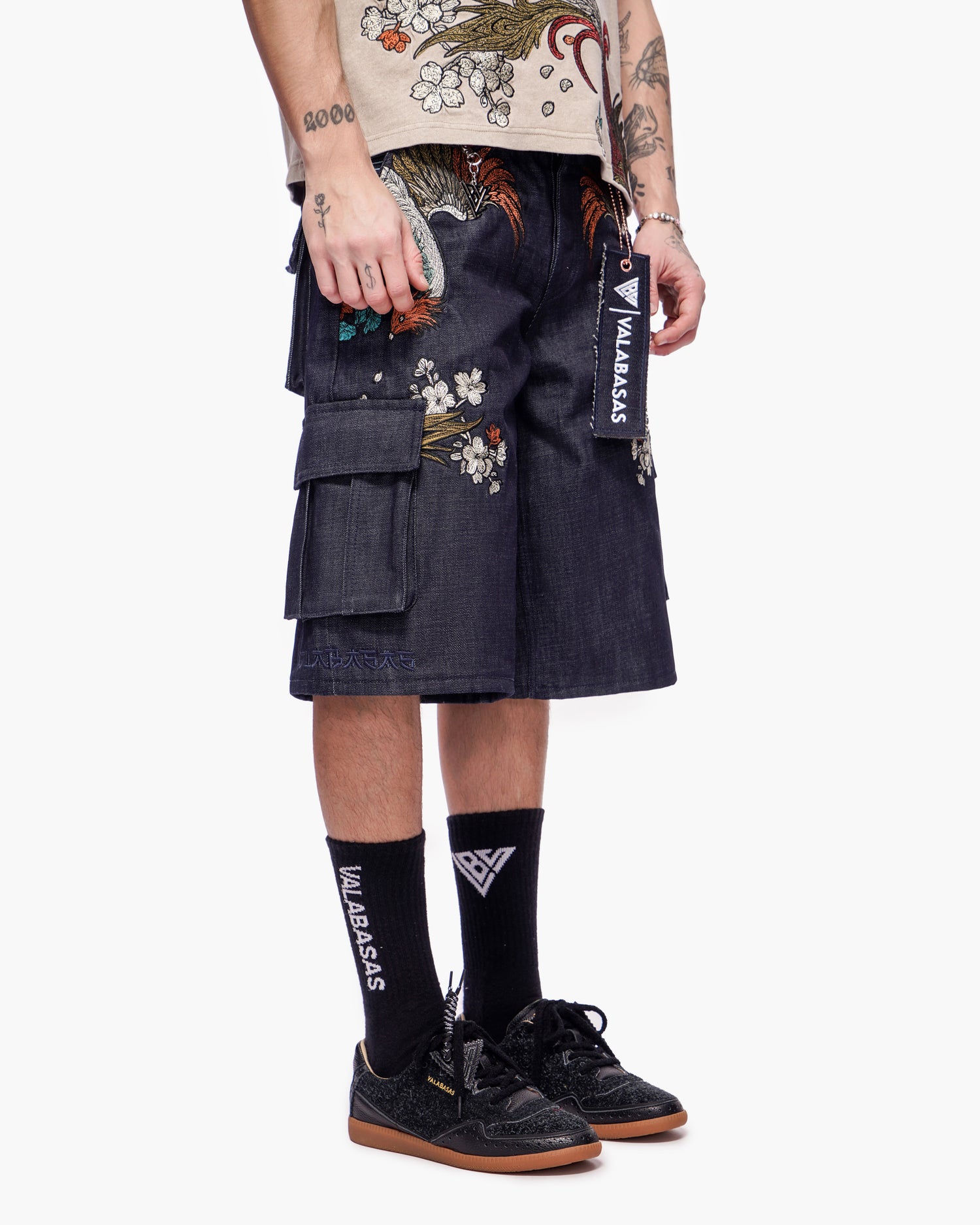 Graviku Baggy Cargo Jorts Indigo