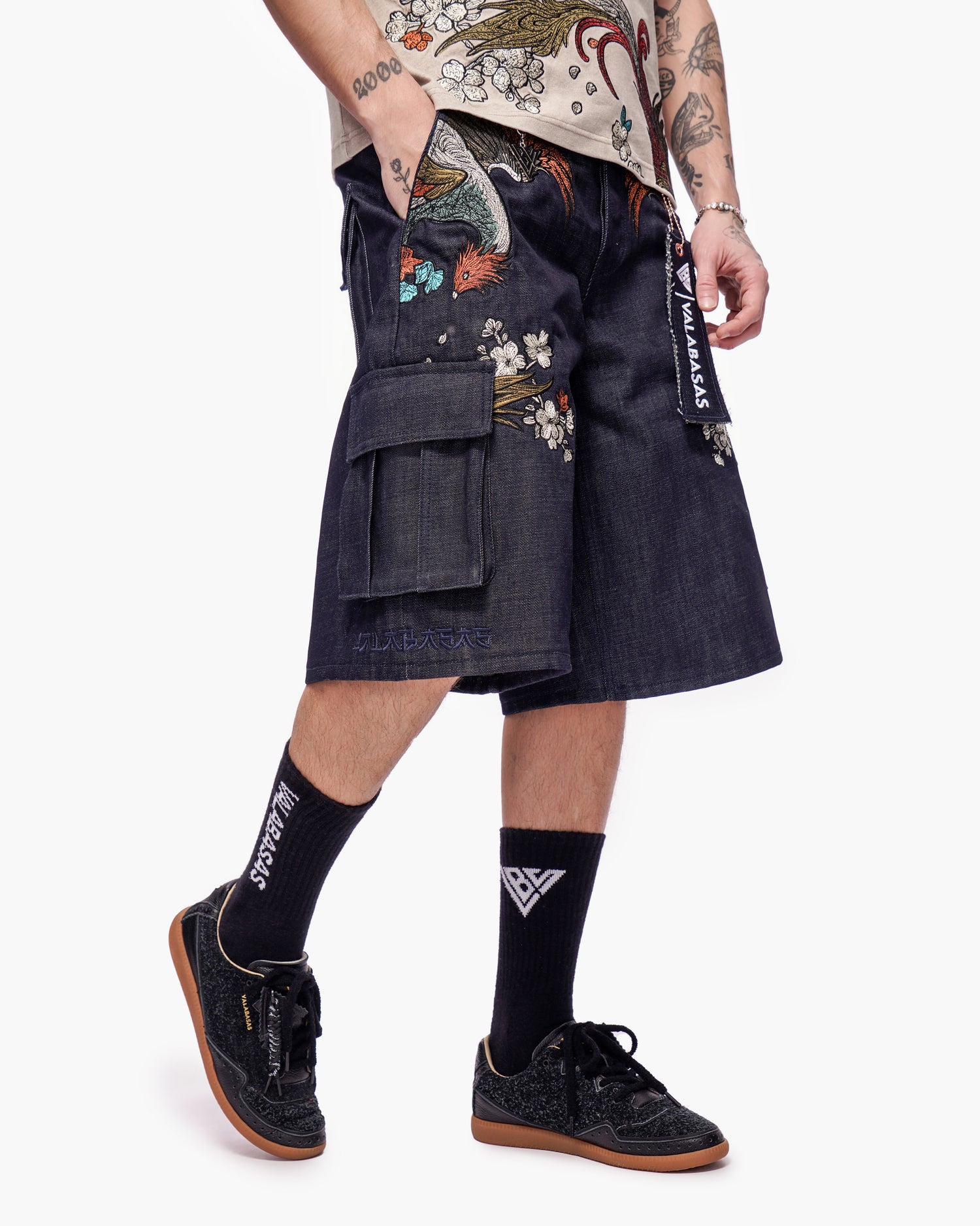 Graviku Baggy Cargo Jorts Indigo