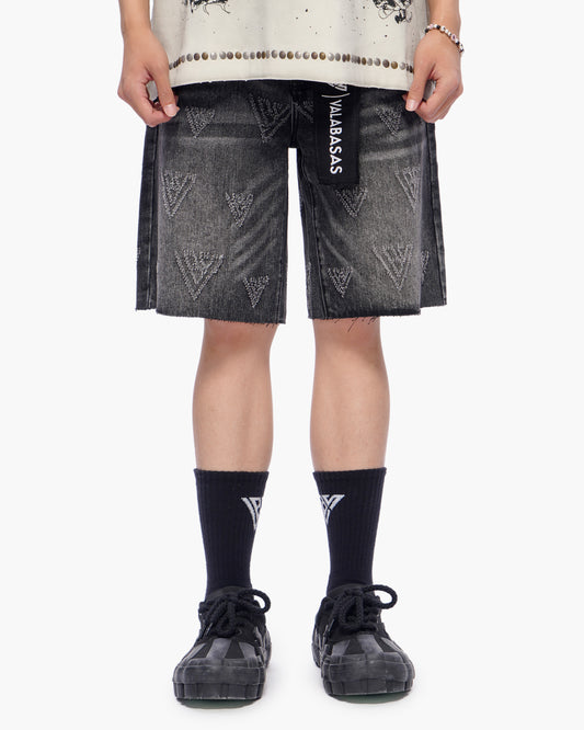 Mr. Engraved Shorts Grey Wash