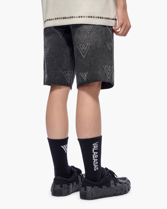 Mr. Engraved Shorts Grey Wash