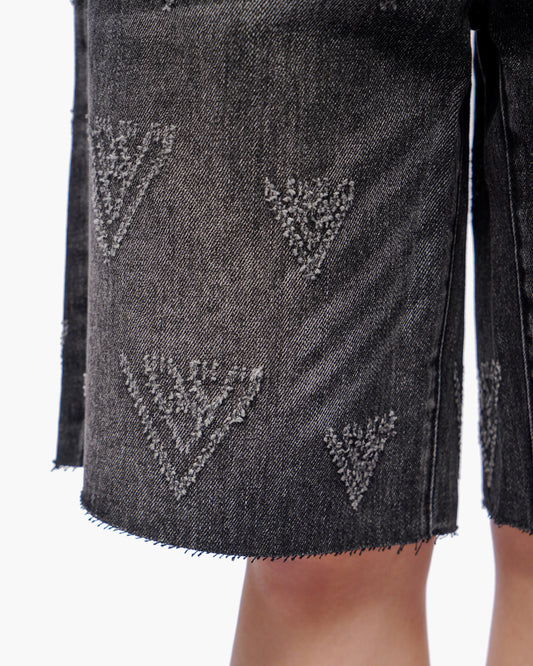 Mr. Engraved Shorts Grey Wash