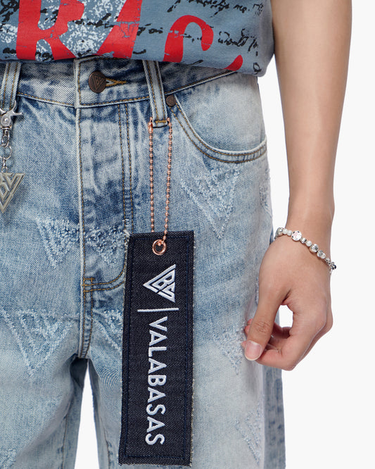 Mr. Engraved Shorts Light Wash