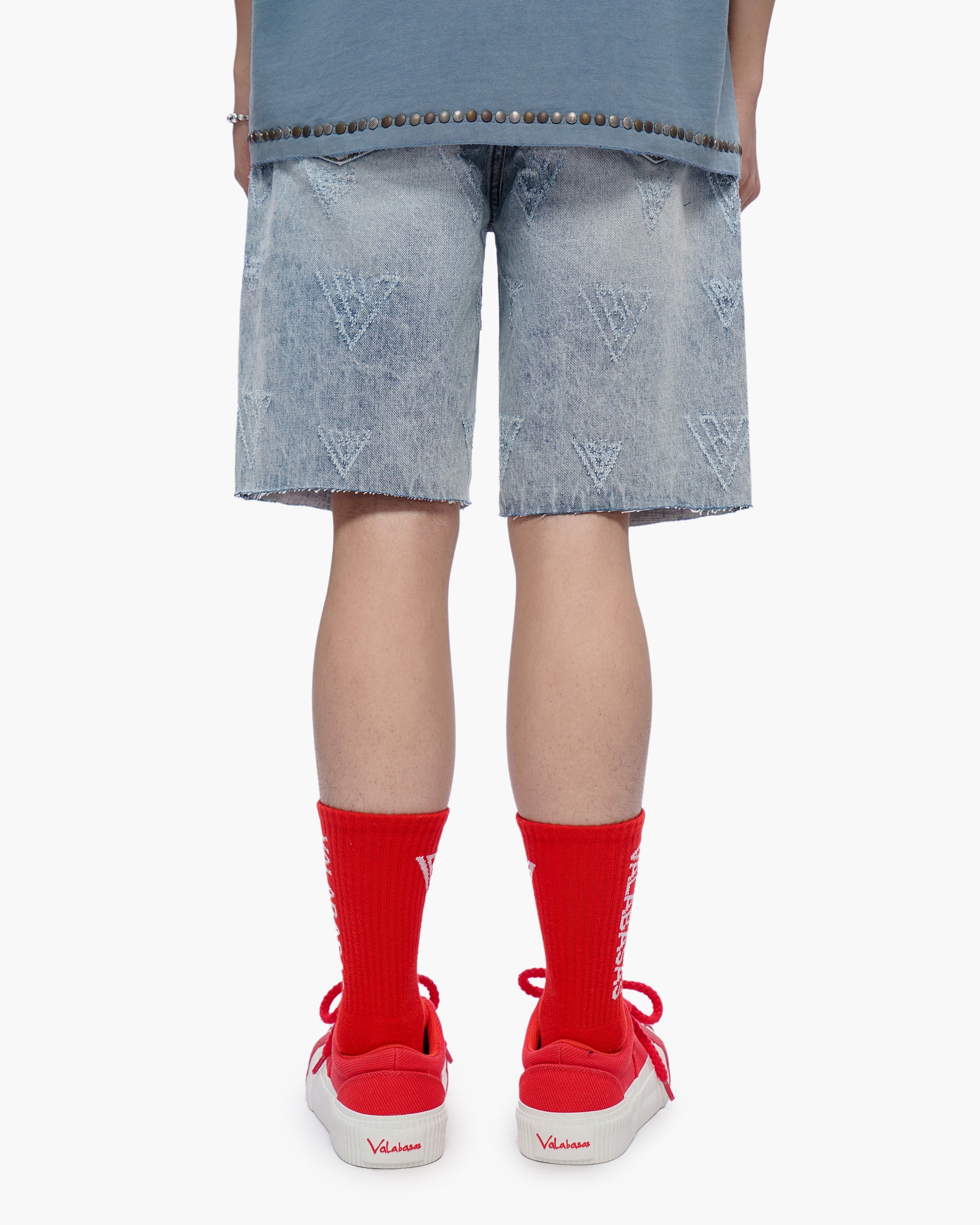Mr. Engraved Shorts Light Wash