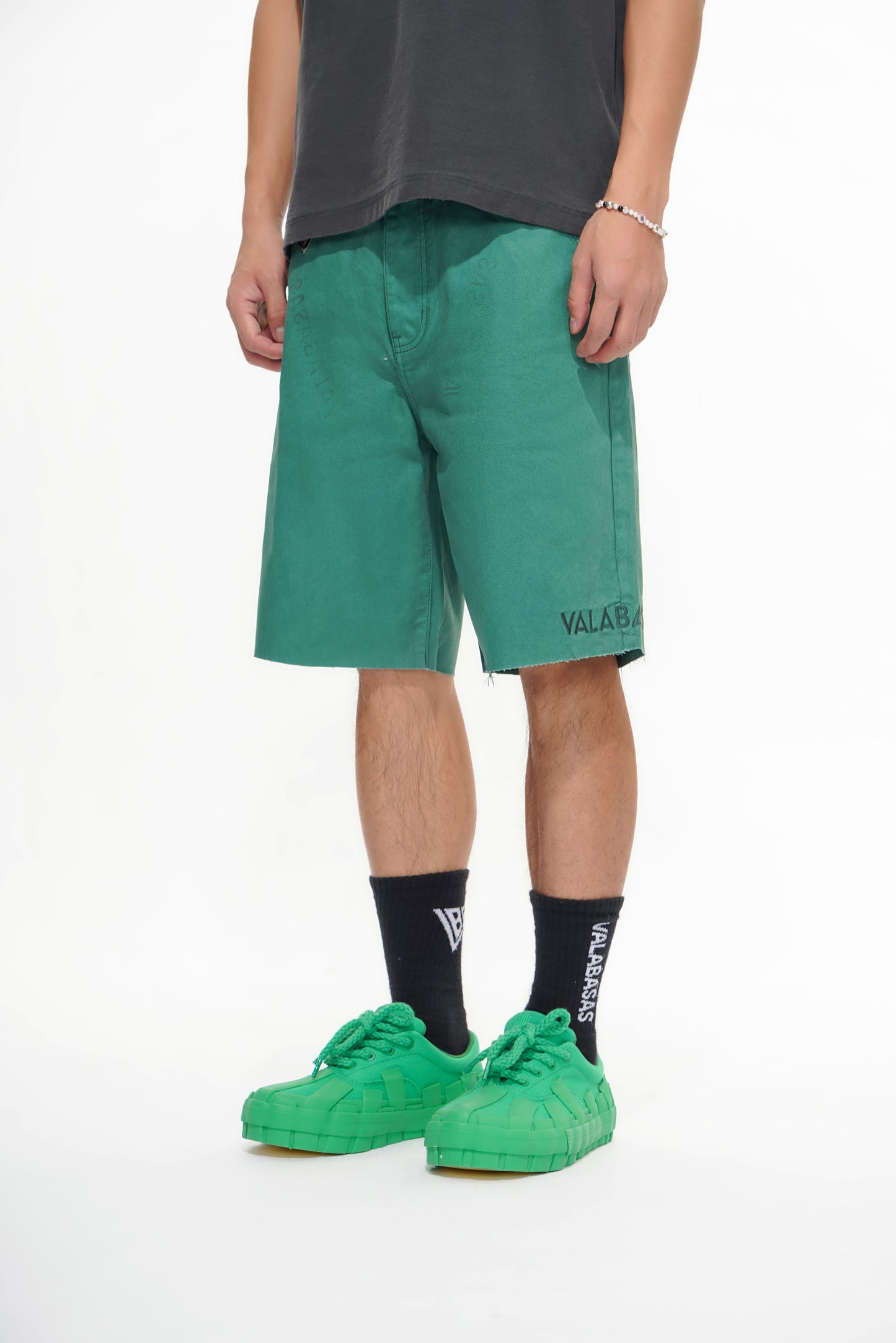 Mr.Shorts Green Waxed Jorts