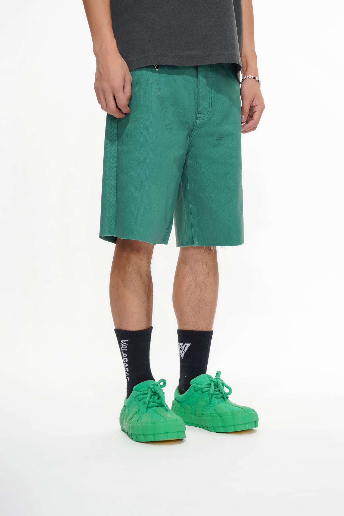 Mr.Shorts Green Waxed Jorts