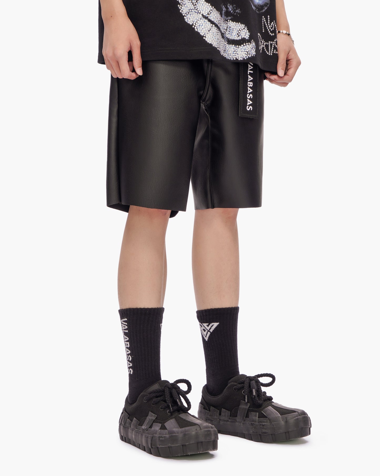 Mr.Shorts Black Leather