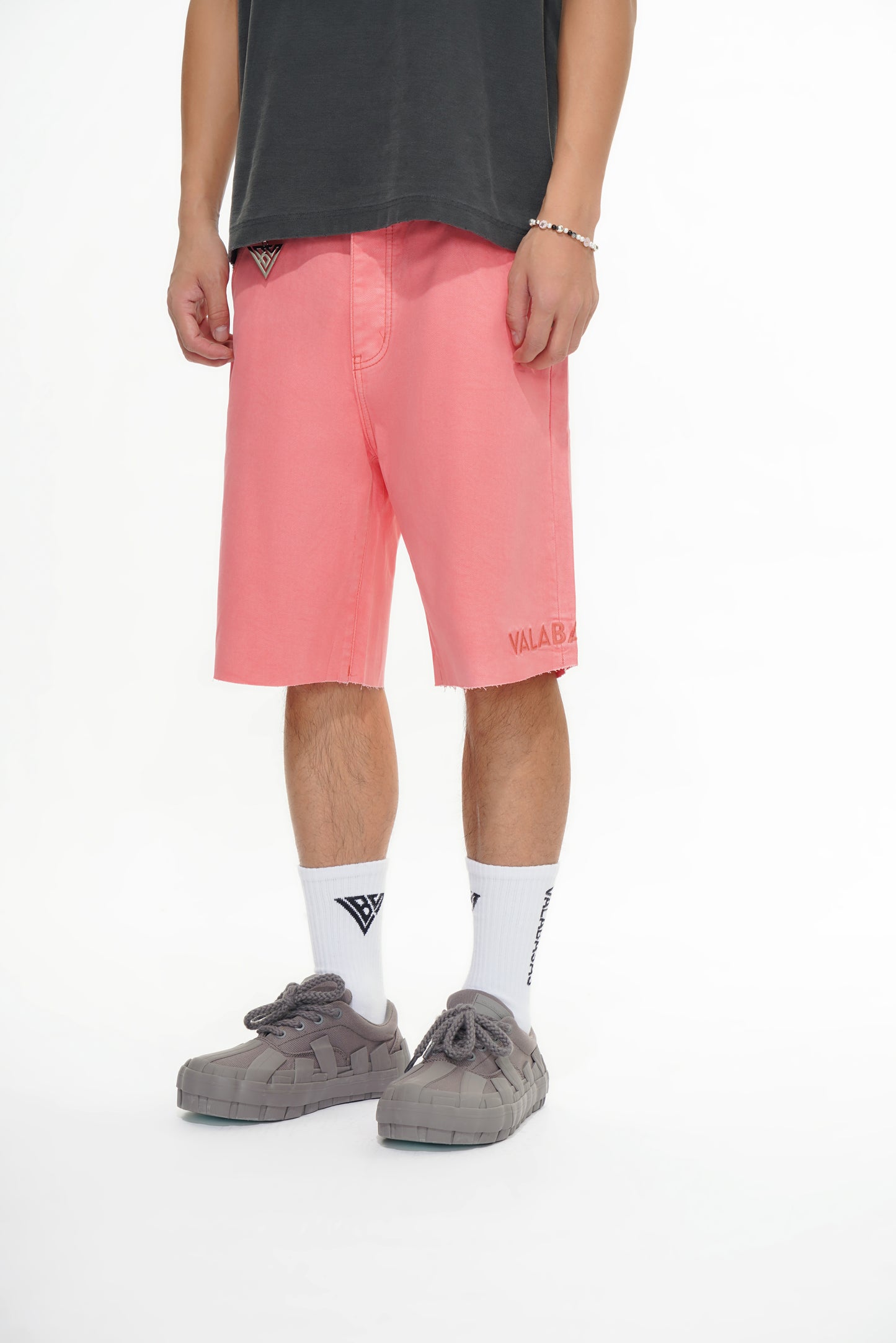 Mr.Shorts Light Coral Waxed Jorts