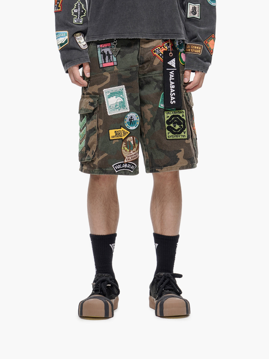 District Camo Denim Shorts