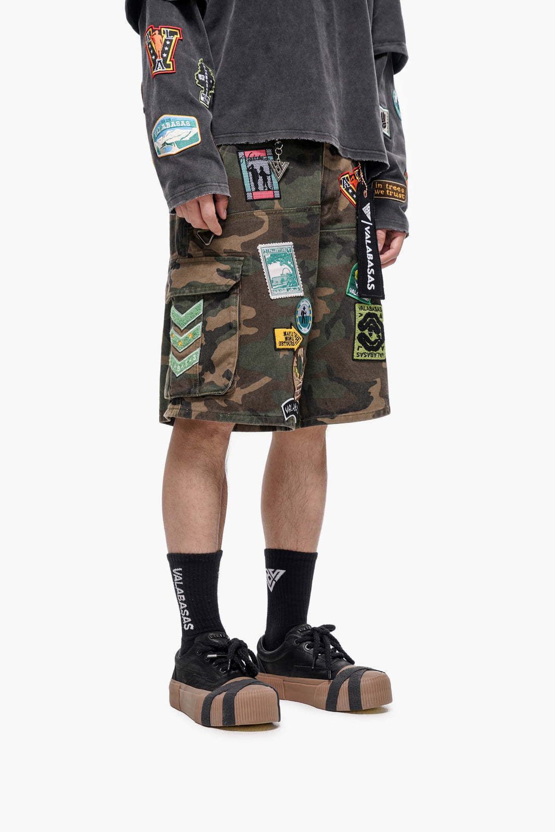 District Camo Denim Shorts