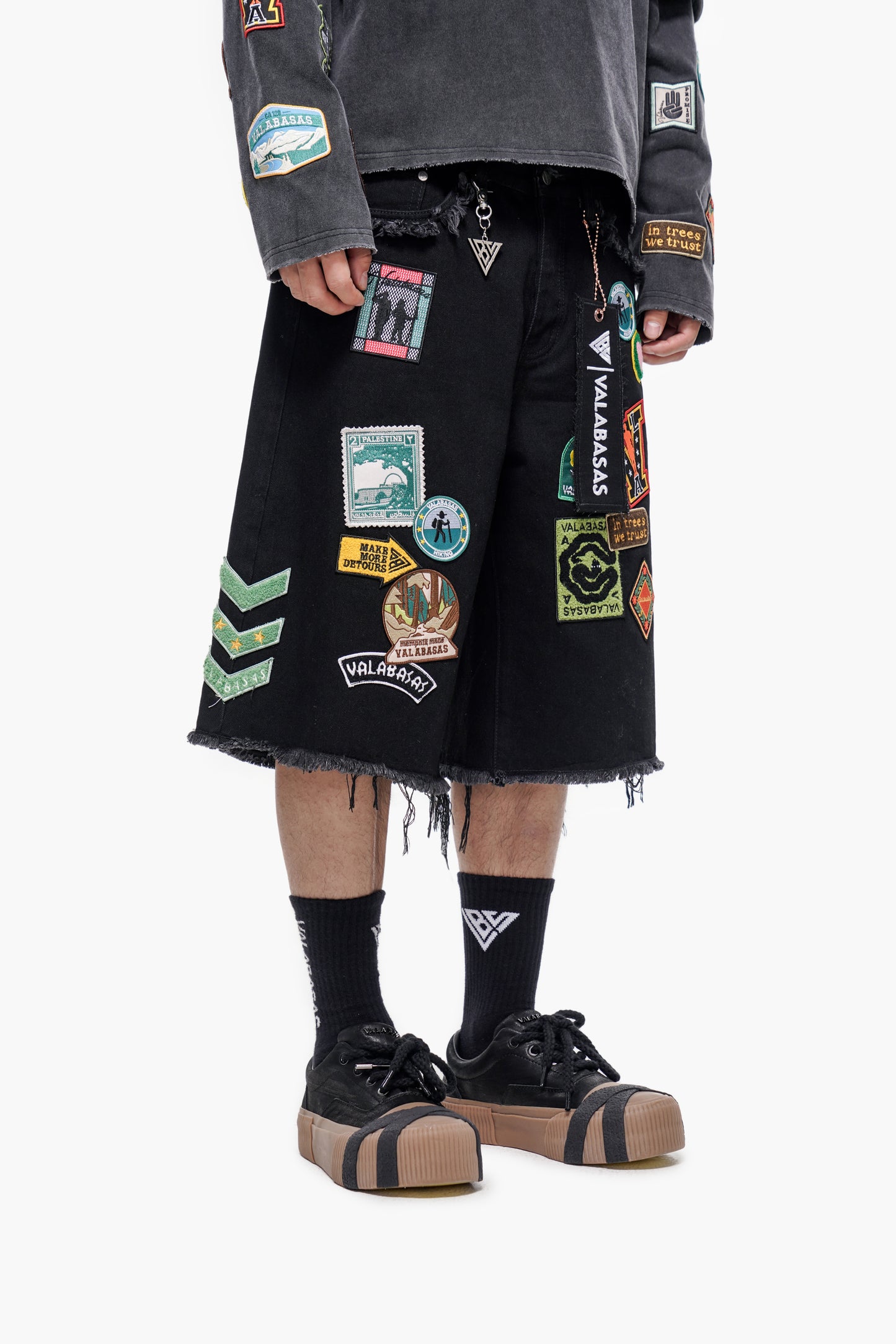 Terra Black Denim Shorts