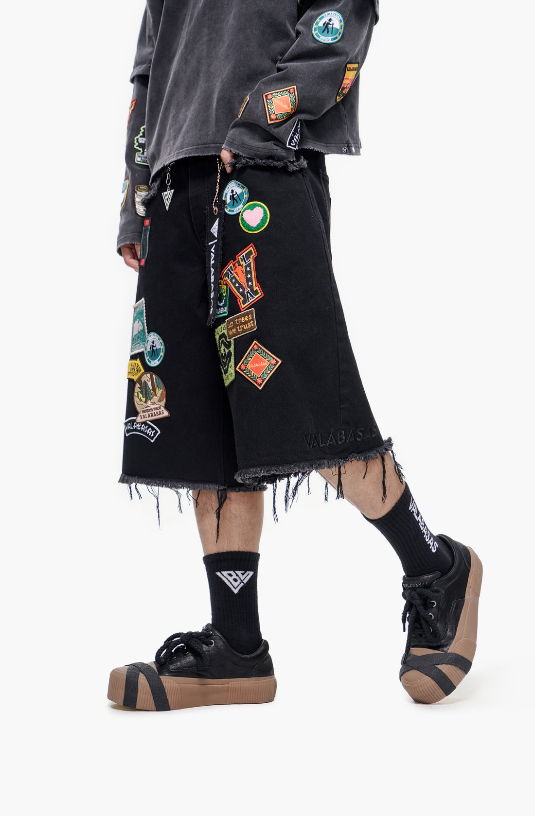 Terra Black Denim Shorts