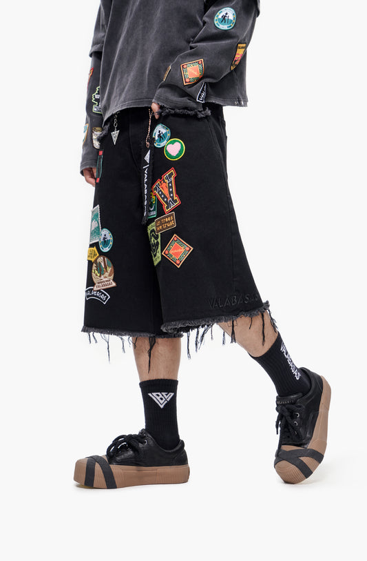 Terra Black Denim Shorts